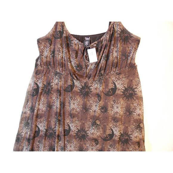 Hot Topic Dress 4X 26 Black‎ Cosmic Aura Celestial Sun Mesh Cami Dress Maxi NWT - Picture 6 of 10